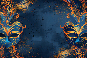 Naklejka premium Beautiful greeting card with bright holiday composition for happy celebrate mardi gras