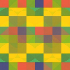 Fototapeta premium Abstract Geometric Pattern: A vibrant and dynamic digital artwork showcasing an abstract geometric pattern with overlapping squares, circles.