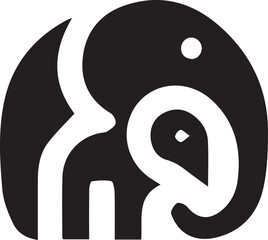 Elephant animal anagram symbol logo icon design as a mascot depiction of strength and sturdiness for a growing company