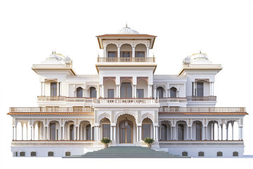 Obraz premium grand traditional mansion with intricate architectural details and balconies