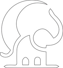 Elephant animal anagram symbol logo icon design as a mascot depiction of strength and sturdiness for large companies