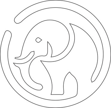 Elephant animal anagram symbol logo icon design as a depiction of the mascot silhouette of a company engaged in the service sector with weighty value