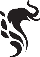 Elephant animal anagram symbol logo icon design as a mascot depiction of strength and sturdiness for large companies