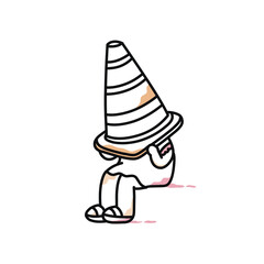 cone with a red hat