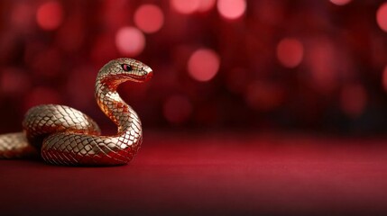Fototapeta premium Luxurious Golden Snake for Chinese New Year Celebration