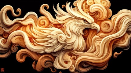 Majestic phoenix rising from fiery swirls fantasy realm digital art vibrant environment dynamic viewpoint