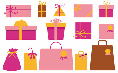 かわいいピンクのプレゼントイラスト素材