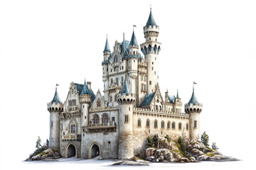 Fototapeta premium Majestic castle like luxury hotel with fairytale theme and stunning architecture