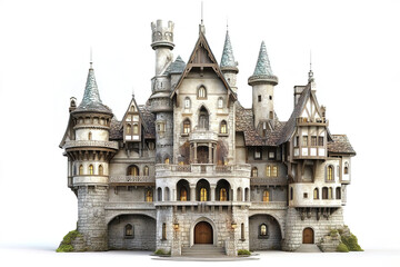 Fototapeta premium Majestic castle like luxury hotel with fairytale theme and intricate design