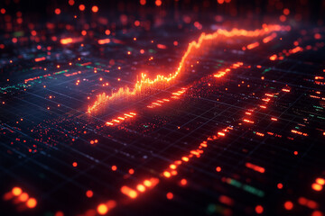 Fototapeta premium Futuristische 3D-Datenvisualisierung von Marktanalysen und Finanzstatistiken