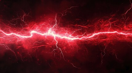 Fototapeta premium Dynamic Red Abstract Plasma Lightning Circle with Swirling Particles Overlay Effects