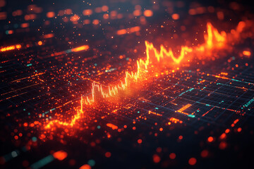 Fototapeta premium Futuristische 3D-Datenvisualisierung von Marktanalysen und Finanzstatistiken