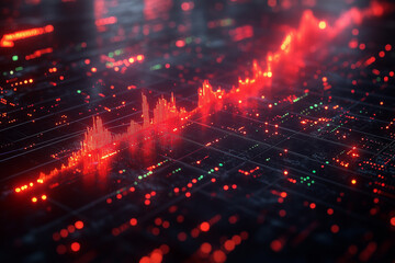 Fototapeta premium Futuristische 3D-Datenvisualisierung von Marktanalysen und Finanzstatistiken