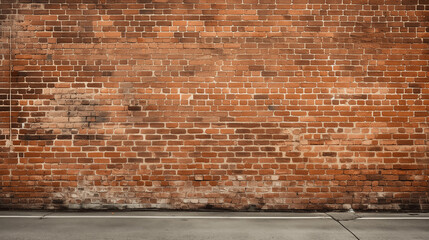 Old red brick wall background with weathered texture