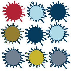 Explore this vibrant Abstract Colorful Stain Collection with dynamic ink splatter designs. Perfect for posters, prints, backgrounds, and creative graphic projects.