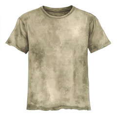 Faded vintage t shirt with watercolor style in muted tones
