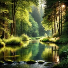 Obraz premium morning in the forest