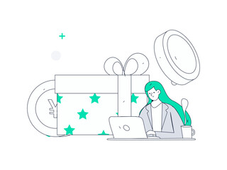 Internet financial management investment flat vector concept operation hand drawn illustration
