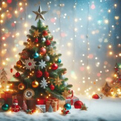 christmas tree and gifts