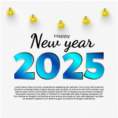 Happy new year 2025  social media template