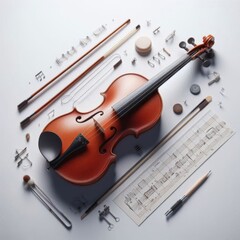 Naklejka premium violin and notes