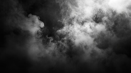 Cloudy Sky Abstract, Dark and Moody Mist, Atmospheric Background Art