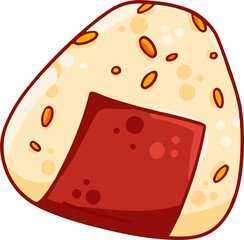 illustration of a onigiri with sesame seed