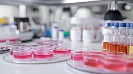 Laboratory Glassware, Colored Petri Dishes, Science Laboratory Environment, Research Lab, Laboratory Scene