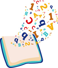 book with letters and numbers