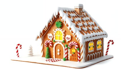 gingerbread house isolated on white