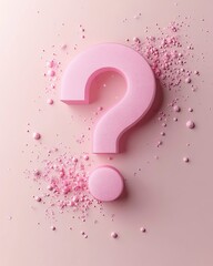 ,3D style question marks Pink question mark on pastel background.