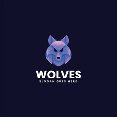 Wolves Gradient Colorful Logo