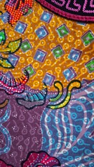 Batik of Indonesia. Batik Javanese with details motif. Batik is a blend of art and culture. With various motif of animals, humans, geometrics, and worn for religious, traditional and official occasion