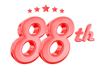 88  Year Anniversary Red Number