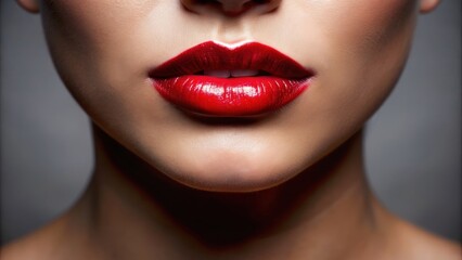 Fototapeta premium Sensual lips with a seductive expression , lips, mouth, seduction, sensuality, beauty, desire, lipstick, provocative, allure