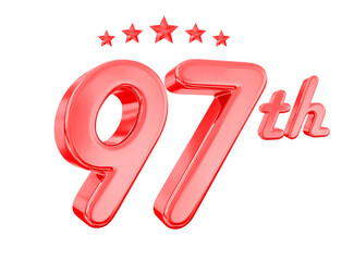 97  Year Anniversary Red Number