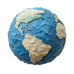 Fototapeta premium Global earth model creative art 3d representation artistic environment top view environmental awareness