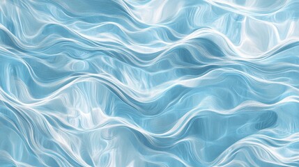 Obraz premium Abstract Waves Blue and White, Flowing Lines, Fluid Motion Pattern, Artistic Waves, Sea Inspired Design, Ocean Like Art