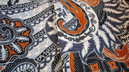 Obraz premium Batik of Indonesia. Batik Javanese with details motif. Batik is a blend of art and culture. With various motif of animals, humans, geometrics, and worn for religious, traditional and official occasion