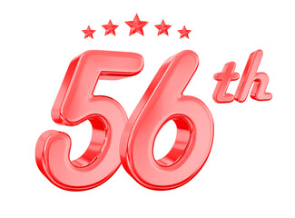 56  Year Anniversary Red Number