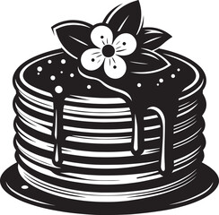 Delicious pancake silhouette vector illustration isolated on a white background