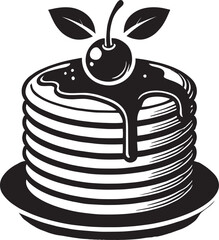 Delicious pancake silhouette vector illustration isolated on a white background