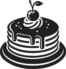 Delicious pancake silhouette vector illustration isolated on a white background