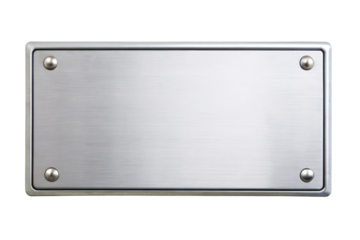 Blank Metal Nameplate With Brushed Surface Isolated on Transparent Background