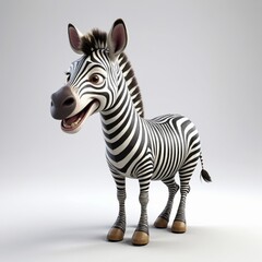 Fototapeta premium zebra isolated on white studio screen