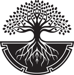 Fototapeta premium Circular Graphic Tree Brand Icon logo