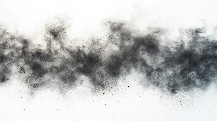 Fine texture of dust particles and grains scattered on a white background, evoking a sense of chaos and imperfection. Ideal for grunge, vintage, and abstract art styles or overlay effect