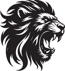 Obraz premium Vector silhouette Lion face logo
