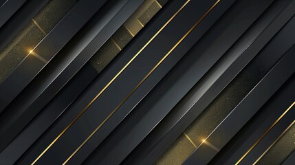 Obraz premium Abstract design featuring dark and gold geometric patterns with a sleek, modern aesthetic.