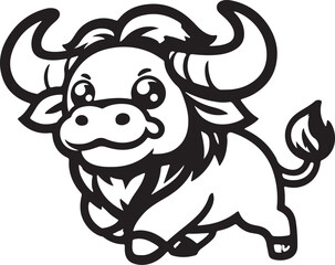 Obraz premium Vector silhouette cow logo art